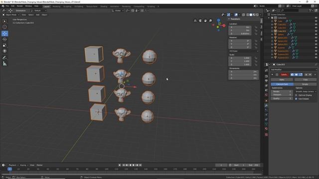 How to change values on multiple objects at once in Blender смотреть онлайн