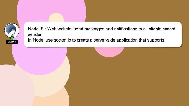 NodeJS : Websockets: send messages and notifications to all clients except sender смотреть онлайн