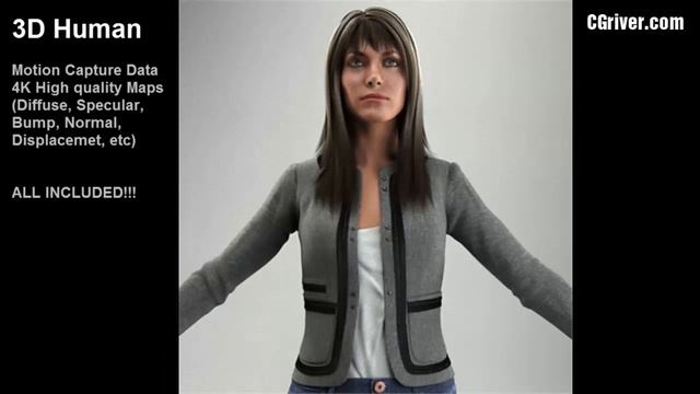 Rigged & Animated 3D Model (Human, People, Woman, Girl Character) 3DS Max with VRay CWom0006HD2CS смотреть онлайн