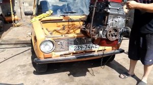 Ваз копейка,замена двигателя