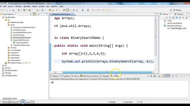 How to search for a value in java array using binarySearchMethod? смотреть онлайн