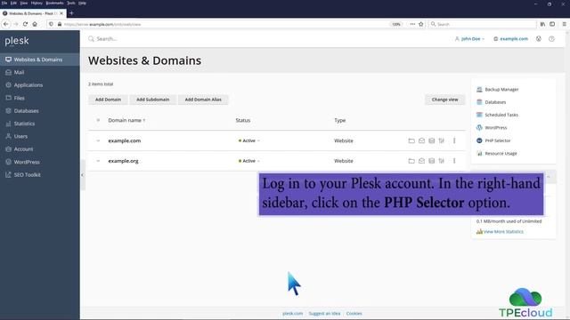 TPEcloud Tutorial: How to Change the PHP Version via CloudLinux Selector in Plesk смотреть онлайн