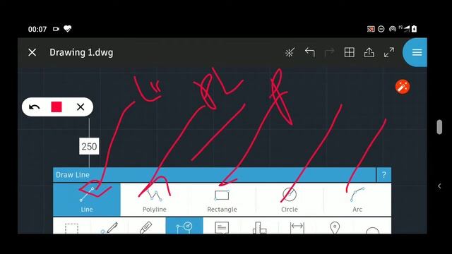Draw tool bar part 1 ! Line and POLYLINE! AutoCAD Mobile app смотреть онлайн