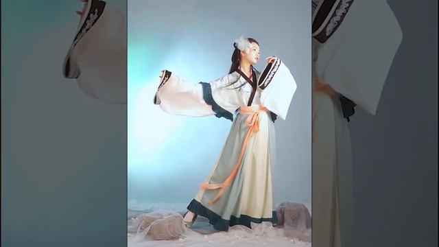 Traditional Hanfu women's clothing, Qingling cross collar waist skirt, spring and autumn смотреть онлайн