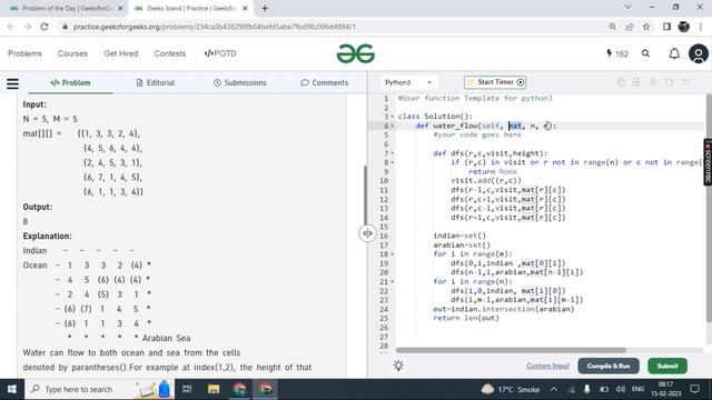 Geeks Island || GFG POTD || Feb 15 || python || 2D array || DFS || recursion || Rohan Shah смотреть онлайн