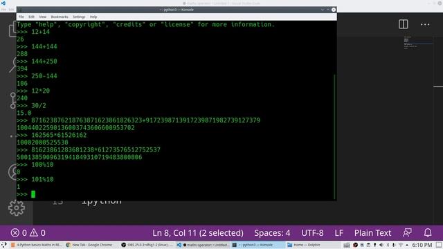 1st year Python Shell and REPL with math operators in Hindi смотреть онлайн
