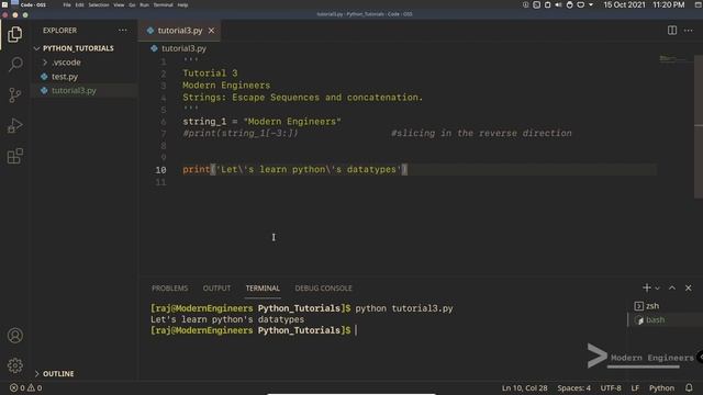 Python Series: Tutorial-3: Escape Sequences and Concatenation of Strings смотреть онлайн
