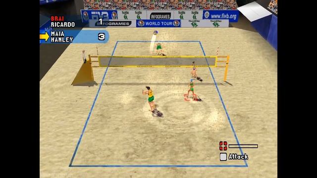 Power Spike Pro Beach Volleyball Gameplay - Beetle PSX HW (PGXP) | Retroarch 1.8.1 смотреть онлайн