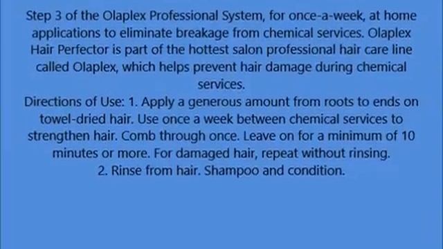 Olaplex Hair Perfector No 3 Repairing Treatment, 3 3 Ounce