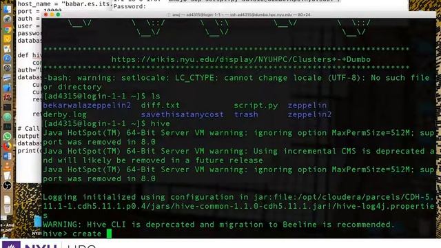 Accessing Hive database via PyHive on Dumbo cluster смотреть онлайн