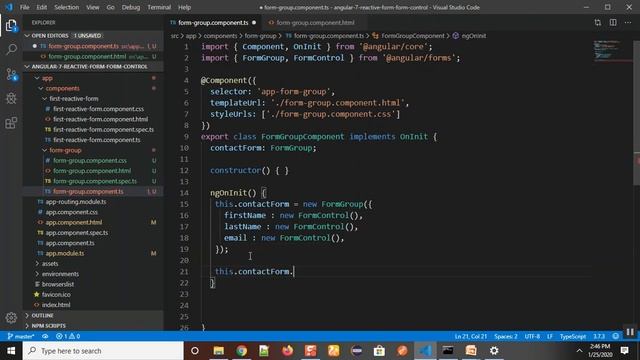 Angular 7 Tutorial - video 27 - FormGroup in reactive forms смотреть онлайн