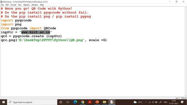 QR Code generation with Python смотреть онлайн