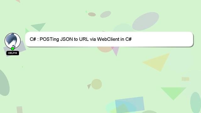 C# : POSTing JSON to URL via WebClient in C# смотреть онлайн