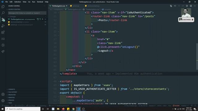 96. Add Logout Functionality by making the auth token empty in the Vuex state - Vue js 3 | Vue 3. смотреть онлайн