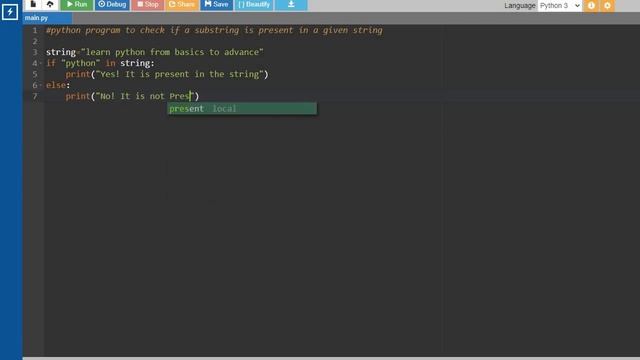 Python Program to Check if the Substring is Present in Given String || Tamil смотреть онлайн