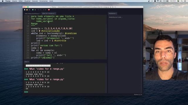 Uso do For e Range em Python смотреть онлайн