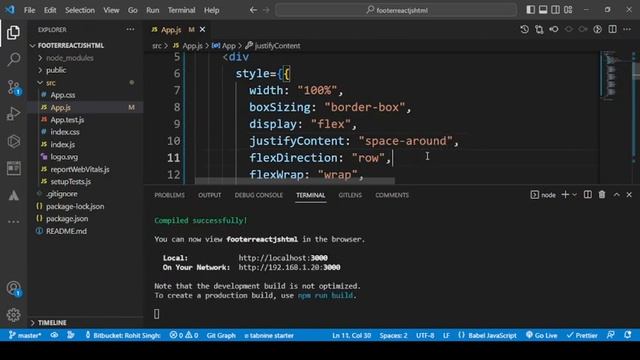 Footer in Reactjs using Flexbox with example смотреть онлайн