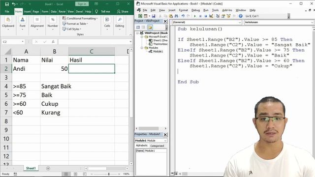 TUTORIAL VBA MACRO EXCEL Part 7: Logika If dalam VBA Excel dan cara membuat macro berjalan otomati смотреть онлайн