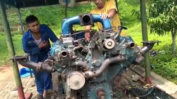 Running Test Diesel Engine Nissan RD 8