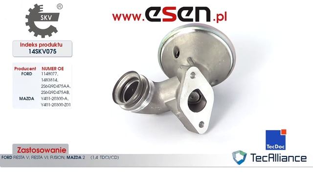 Zawór EGR Ford Fiesta Mazda 2 Ford Fusion (1,4 TDCi) OE 1148077, 1483814, Y401-20300-A смотреть онлайн