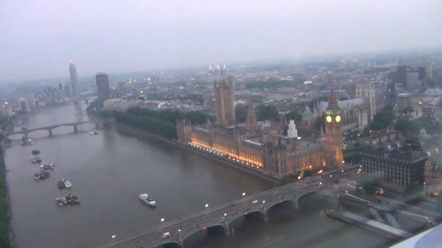 Лондон - вид с Колеса обозрения (Лондонский глаз) смотреть онлайн