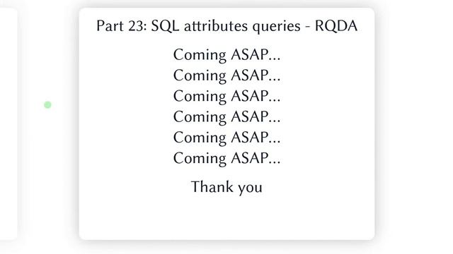 23 SQL attributes queries in RQDA (comming ASAP) смотреть онлайн