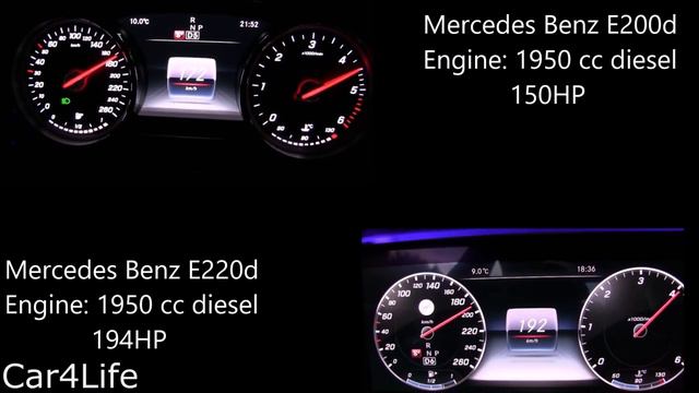 Mercedes Benz E-Class 200d vs 220d speed comparison смотреть онлайн