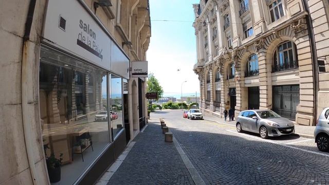 Rue De Bourg (Main Shopping Street) In Lausanne, Switzerland | Spring【4K】Canton De Vaud, Suisse