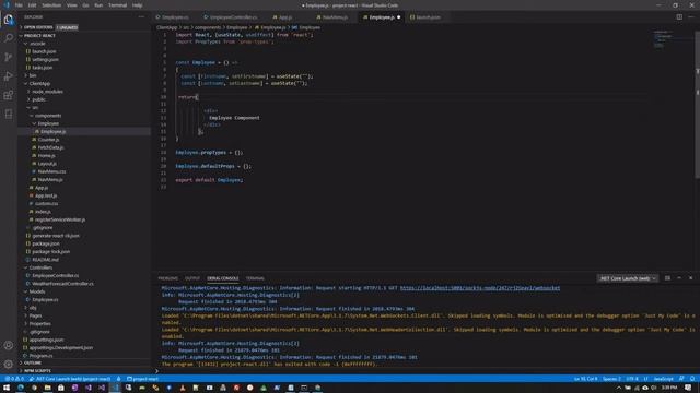 #7 - Create ASP.NET Core Web API And React.js Component Using VS Code Dotnet Tutorial