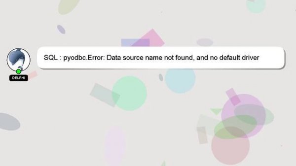 SQL : pyodbc.Error: Data source name not found, and no default driver specified (0) (SQLDriverConne