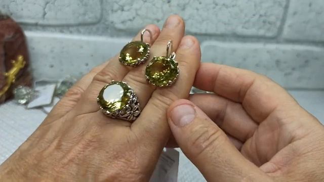 Комплекты серебро Вега - празиолит , розовый кварц и лимонный кварц ! смотреть онлайн