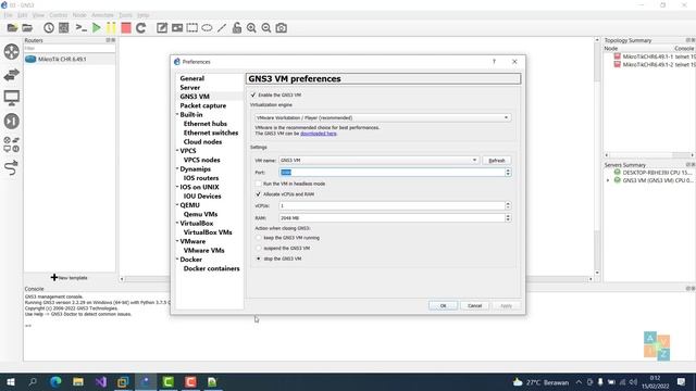 how to fix error Cannot connect to compute 'GNS3 VM (GNS3 VM)' with request POST /projects смотреть онлайн
