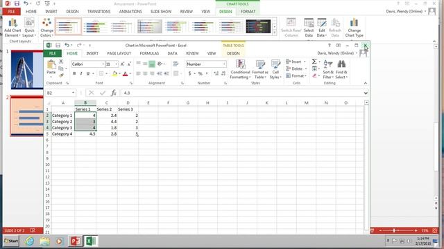 Change Excel Chart Format & Add a Title in PowerPoint 2013 смотреть онлайн