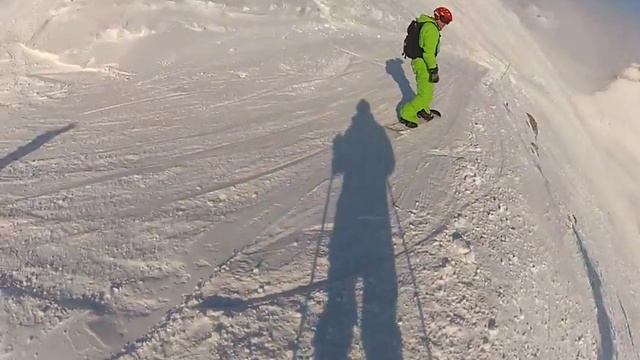 Грузия, Гудаури. Спуск с Садзели 3270м по трассе смотреть онлайн