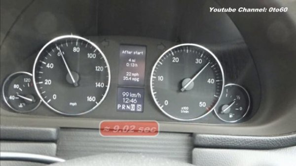 Mercedes C270 W203 CDI acceleration 0-100 km/h (0-60 mph)