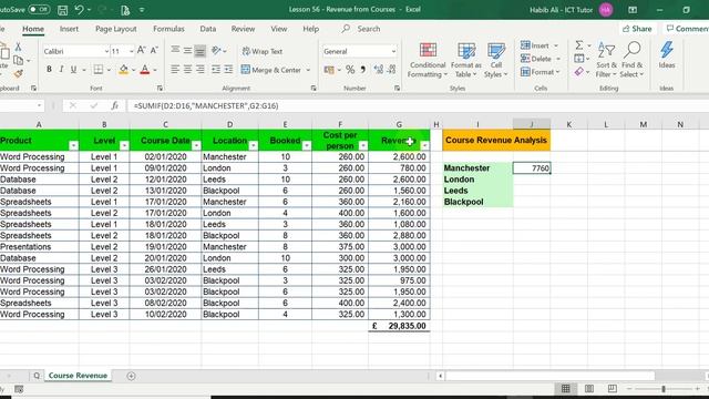 Lesson 56: SUMIF function in Excel | FREE Series of Microsoft Excel Lessons смотреть онлайн