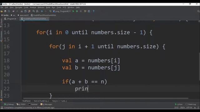 find all pairs whose sum is n v1 in kotlin смотреть онлайн