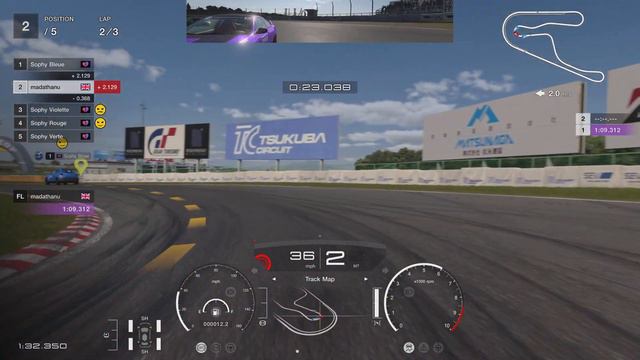 Gran Turismo 7 - New Sophy AI - Race Together Race 1 - Racing the New AI - Tsukuba Circuit смотреть онлайн