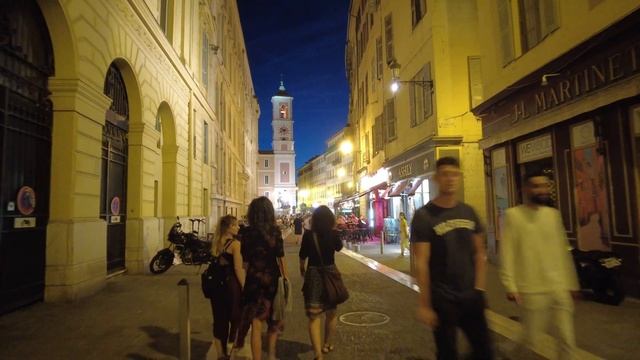 Night Walk Nice - France Walking Tour August 2021 смотреть онлайн