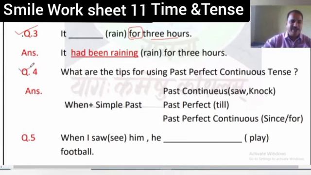 Smile 3.0 | Worksheet | Class 11 |Time & Tense| 2.08.2021 |Past Perfect Continuous | Manoj Asopa | смотреть онлайн