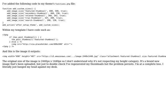 Wordpress: thumbnail crop not working смотреть онлайн