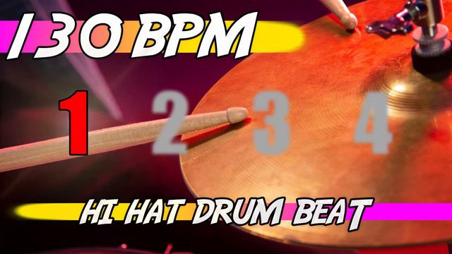 ✅ 130 BPM Hi Hat Drum Beat 🥁 10 minutes backing track смотреть онлайн