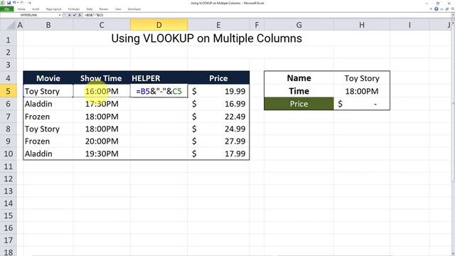 Using Excel VLOOKUP Function with Multiple Criteria (Multiple Columns) смотреть онлайн