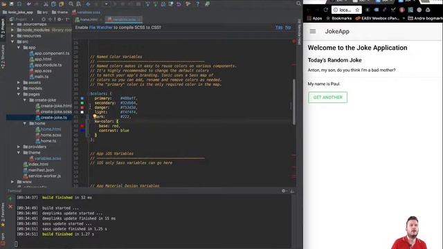 Dev. Environment | Ionic Theming custom sass & attributes смотреть онлайн