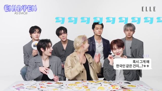 [Русская озвучка Asoli] Эмоджи - интервью с ENHYPEN 🧛🏻♂️| ELLE KOREA