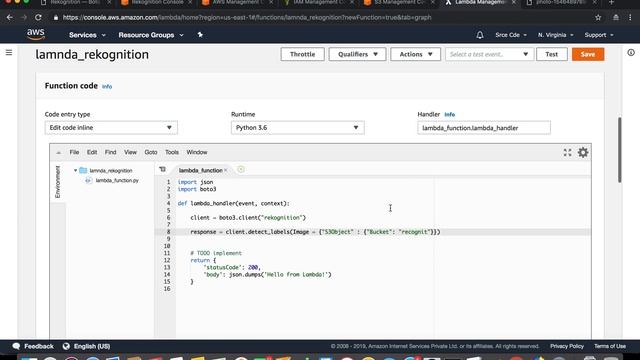 AWS: Image analysis using Rekognition via Lambda function смотреть онлайн