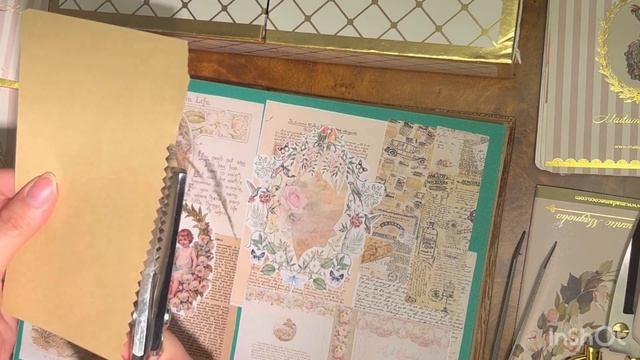 Green vintage journal ??? #asmr #scrapbooking #vintage #journal #journaling #art #card смотреть онлайн