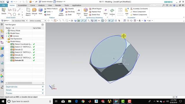 ? UNIGRAPHICS/NX TUTORIAL #2 || Design A BOLT In UNIGRAPHICS.(with Narration)
