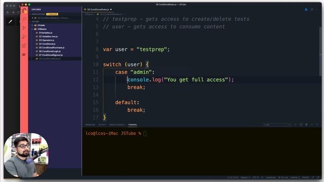 Switch for role based access in javascript смотреть онлайн