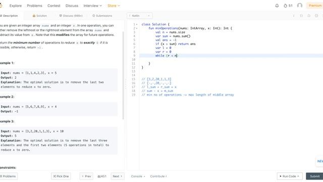 LeetCode September Daily - Day 20 - 1658. Minimum Operations to Reduce X to Zero смотреть онлайн